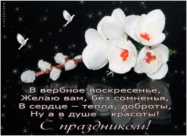 картинка под названием - Поздравить с вербным воскресеньем. гиф к празднику из категории С днём рождения.